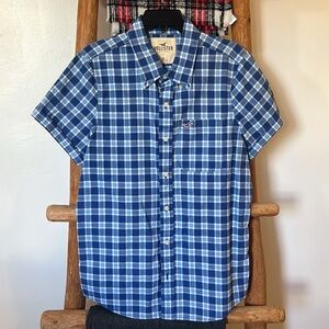 Hollister Blue Short Sleeve Button Down